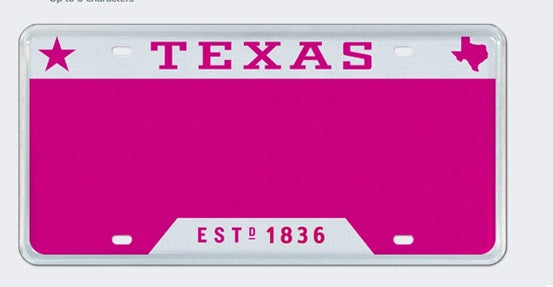Texas Vanity Offroad Only License Plates